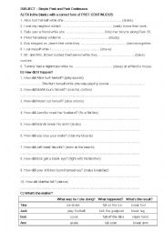 English Worksheet: simple past-past continuous tense-when-while