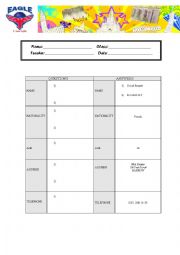 English Worksheet: Personal Information Review