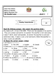 English Worksheet: Unit 5 exam