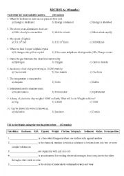 English Worksheet: 6th science