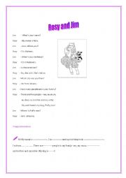 English Worksheet: Rosy and Jim