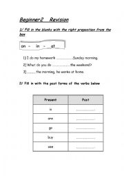 English Worksheet: Beginner revision