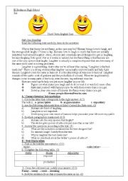 English Worksheet: Laughter