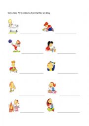 English Worksheet: what they are doing?