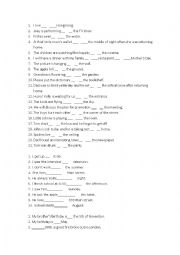 English Worksheet: Perposition