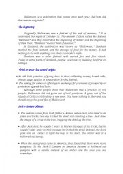 English Worksheet: the history of halloween