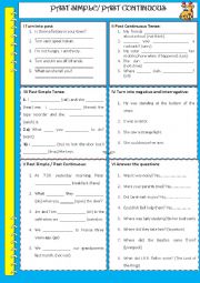 English Worksheet: PAST SIMPLE / PAST CONTINUOUS