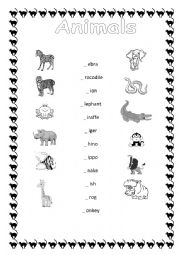 Wild animals worksheets