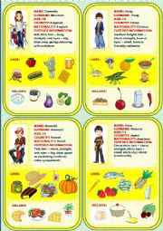English Worksheet: Food - speaking cards2 (2 out of 4)