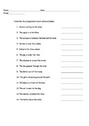 English Worksheet: Preposition Worksheet