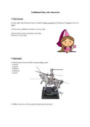 English Worksheet: Traditional fairy tale characters