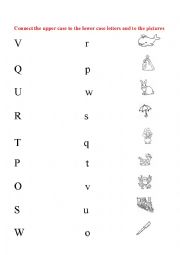 English Worksheet: ABC practice from O to W letters