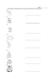 Christmas Symbols worksheet