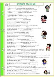 Review (B1). WITH KEY. Tenses. Word formation. Comparison etc