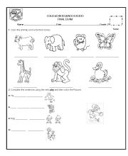 English Worksheet: Animals and verb play 