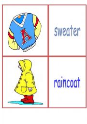 Winter clothes - flashcards