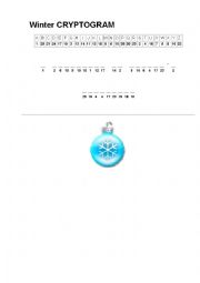 English Worksheet: Winter CRYPTOGRAM