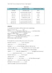 English Worksheet: Verb To Be + Possessive Adjectives Practice  Basic English 1