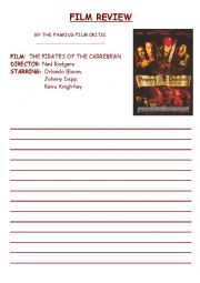 English Worksheet: THE PIRATES OF THE CARREBEAN
