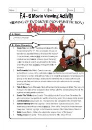 English Worksheet: School of Rock movie worksheet