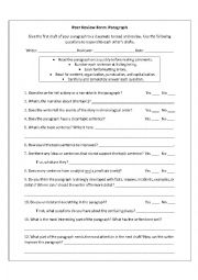 Peer Review Form: Paragraph 