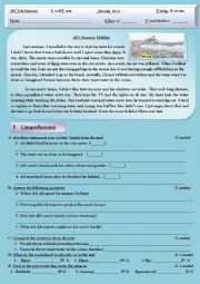 Pollution Reading Test + Comprehension + Language + Writing 
