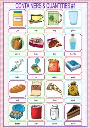 containers and quantities - ESL worksheet by Tasha899