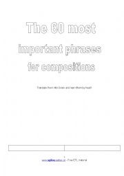 English Worksheet: Expressions for compositions