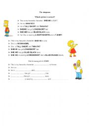 English Worksheet: The simpsons