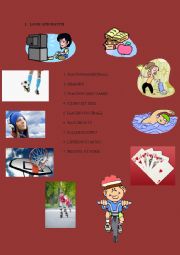 English Worksheet: Action and holidays