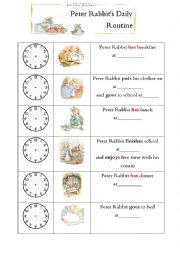 Peter Rabbits daily routine