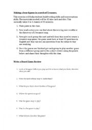 English Worksheet: Create a board game and write a review