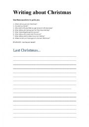 English Worksheet: Writing about Christmas