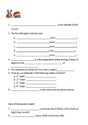 English Worksheet: CLE Advent