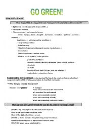 English Worksheet: Go green