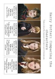 English Worksheet: Harry Potter: Comparatives and Superlatives