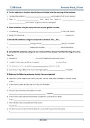 English Worksheet: Revision Work_Adjective Degrees, used to and rephrasing activities