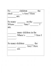 English Worksheet: story: wheres Amy?