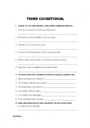 English Worksheet: third conditional