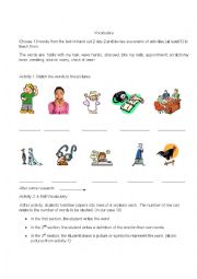 English Worksheet: Vocabulary activity