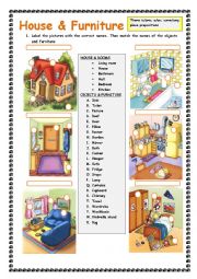 House and Furniture: Practising there is/are; a/an, some, any; place prepositions