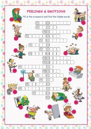 Feelings & Emotions Crossword Puzzle