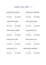 English Worksheet: Have got