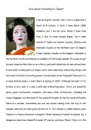 Reading Comprehension - Travel in Japan - Upper Intermediate