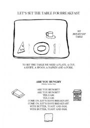 English Worksheet: Set the table for breakfast