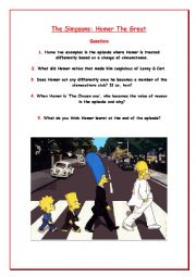 English Worksheet: The Simpsons