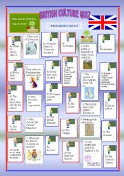 English Worksheet: British Culture Quiz Part 1