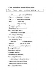 English Worksheet: christmas song 