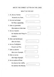 English Worksheet: Occupations