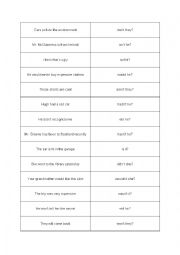 English Worksheet: Tag Questions 